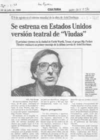 Se estrena en Estados Unidos versión teatral de "Viudas"  [artículo].