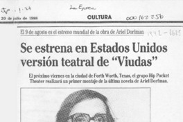 Se estrena en Estados Unidos versión teatral de "Viudas"  [artículo].