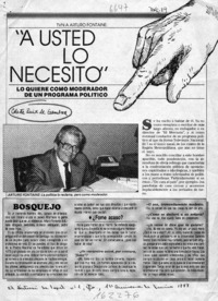 "A usted lo necesito"  [artículo] Celeste Ruiz de Gamboa.