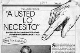 "A usted lo necesito"  [artículo] Celeste Ruiz de Gamboa.