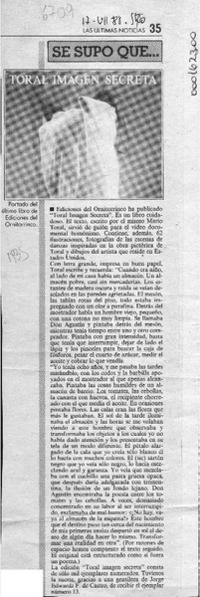 Se supo que --  [artículo].