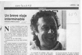 Un breve viaje interminable  [artículo] Guillermo Blanco.