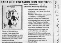 Para qué estamos con cuentos  [artículo] S. Bitar.