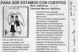 Para qué estamos con cuentos  [artículo] S. Bitar.