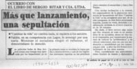 Más que lanzamiento, una sepultación  [artículo].