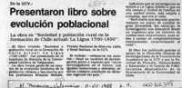 Presentaron libro sobre evolución poblacional
