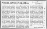 Neruda, patrimonio poético  [artículo] Héctor Edo. Espinoza Viveros.