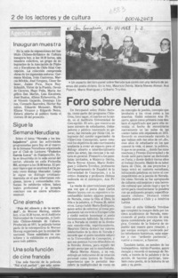 Foro sobre Neruda  [artículo].
