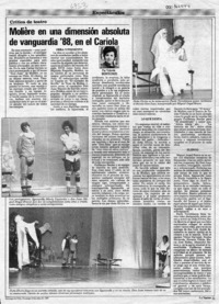 Moliére en una dimensión absoluta de vanguardia '88, en el Cariola