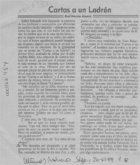 Cartas a un ladrón  [artículo] Raúl Morales Alvarez.