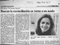 Buscan la reconciliación en torno a un asado  [artículo].