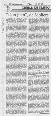 "Don Juan", de Moliére