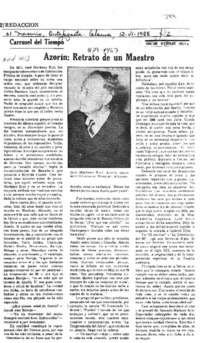 Azorín, retrato de un maestro  [artículo] Oscar Guzmán Silva.