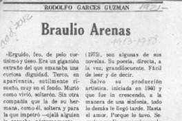 Braulio Arenas  [artículo] Rodolfo Garcés Guzmán.