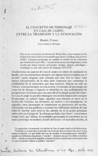 El concepto de personaje en "Casa de campo", entre la tradición y la innovación
