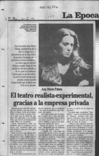 El Teatro realista-experimental, gracias a la empresa privada