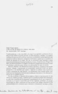 Cartas de mujeres en Chile, 1630-1885