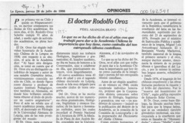 El doctor Rodolfo Oroz  [artículo] Fidel Araneda Bravo.