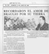 Recordaron el amor de Braulio por su tierra  [artículo].