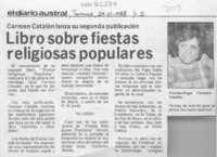 Libro sobre fiestas religiosas populares  [artículo].