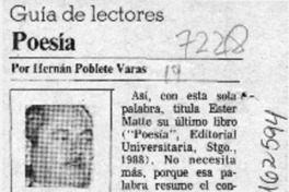 Poesía  [artículo] Hernán Poblete Varas.