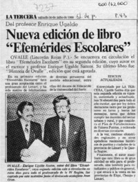 Nueva edición de libro "Efemérides escolares"  [artículo] Lincoyán Rojas P.