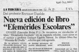 Nueva edición de libro "Efemérides escolares"  [artículo] Lincoyán Rojas P.