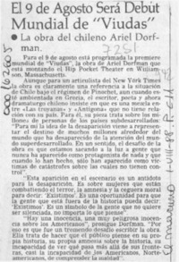El 9 de agosto será debut mundial de "Viudas"  [artículo].