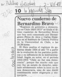 Nuevo cuaderno de Bernardino Bravo  [artículo].