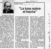 "La luna sobre el hacha"  [artículo] Emilio Oviedo.
