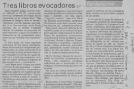 Tres libros evocadores  [artículo] Cronos.