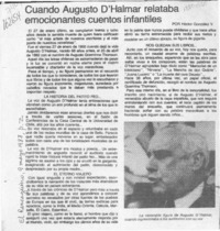 Cuando Augusto D'Halmar relataba emocionantes cuentos infantiles  [artículo] Héctor González V.