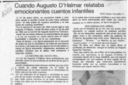 Cuando Augusto D'Halmar relataba emocionantes cuentos infantiles  [artículo] Héctor González V.