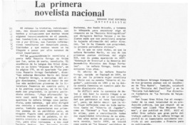 La primera novelista nacional  [artículo] Eduardo Díaz Espinoza.