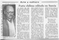 Poeta chileno editado en Suecia