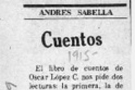 Cuentos  [artículo] Andrés Sabella.