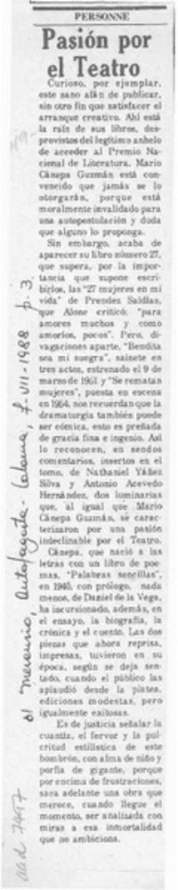 Pasión por el teatro