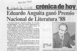 Eduardo Anguita ganó Premio Nacional de Literatura '88  [artículo].