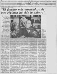 "El fracaso más estruendoso de este régimen ha sido la cultura"