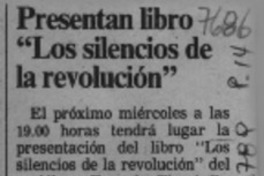 Presentan libro "Los silencios de la revolución"  [artículo].