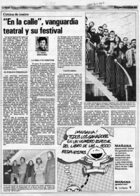 "En la calle", vanguardia teatral y su festival  [artículo] Yolanda Montecinos.