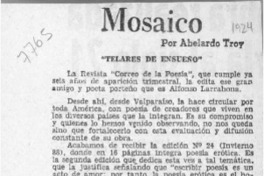 Mosaico  [artículo] Abelardo Troy.