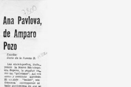 Ana Pavlova, de Amparo Pozo  [artículo] Darío de la Fuente D.