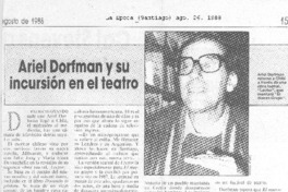 Ariel Dorfman y su incursión en el teatro