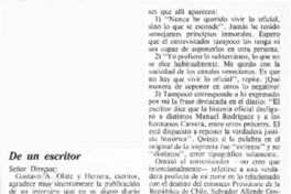 De un escritor  [artículo] Gustavo A. Olate y Herrera.