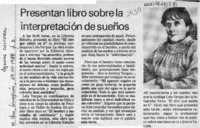 Presentan libro sobre la interpretación de sueños  [artículo].