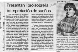 Presentan libro sobre la interpretación de sueños  [artículo].