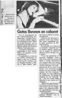 Gatas lloronas en cabaret  [artículo].