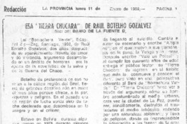 Esa "Tierra chúcara" de Raúl Botelho Gozálvez