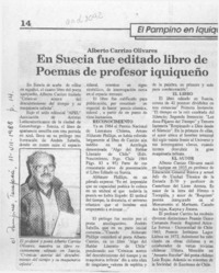 En Suecia fue editado libro de poemas de profesor iquiqueño